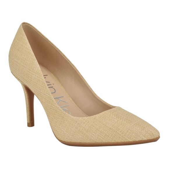 Calvin Klein Women's Gayle Pointy Toe Stiletto Heel Pumps Beige Size 8 - Picture 1 of 4